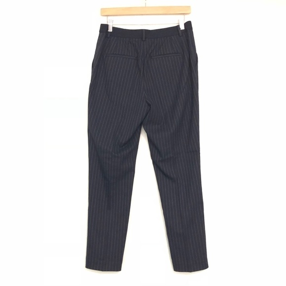 NEW Ganni Navy Pinstripe Pants Style F3490 Pull On - Picture 3 of 10